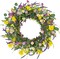 Summer Wreaths for Front Door 22 Inch Artificial Summer Wreath Daisy and Lavender Wreath with Wildflowers for Home Wall Farmhouse Springtime Easter Holiday Party